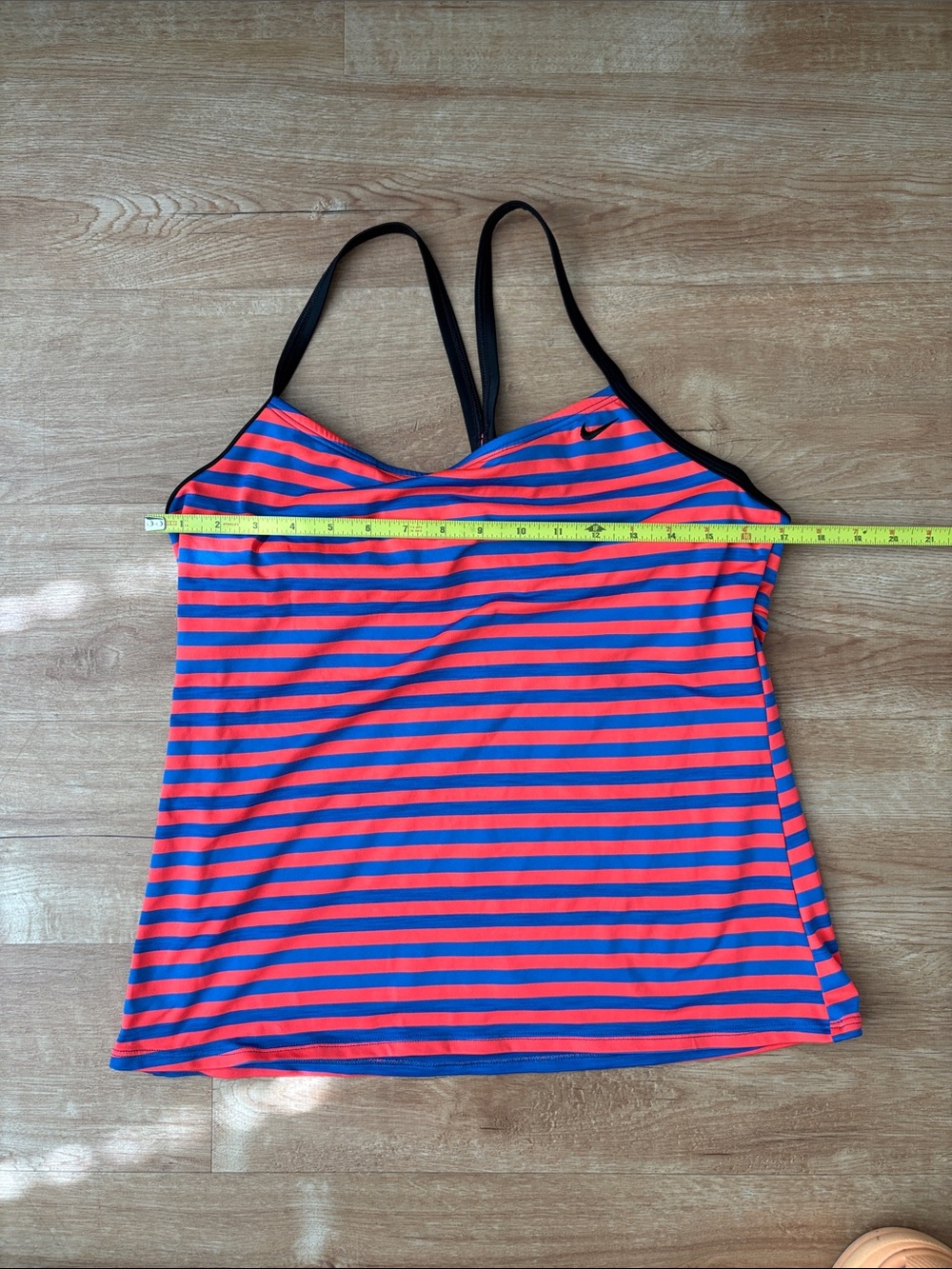 Nike Women’s Red & Blue Striped Swim Tank or Y2K Exercise Top